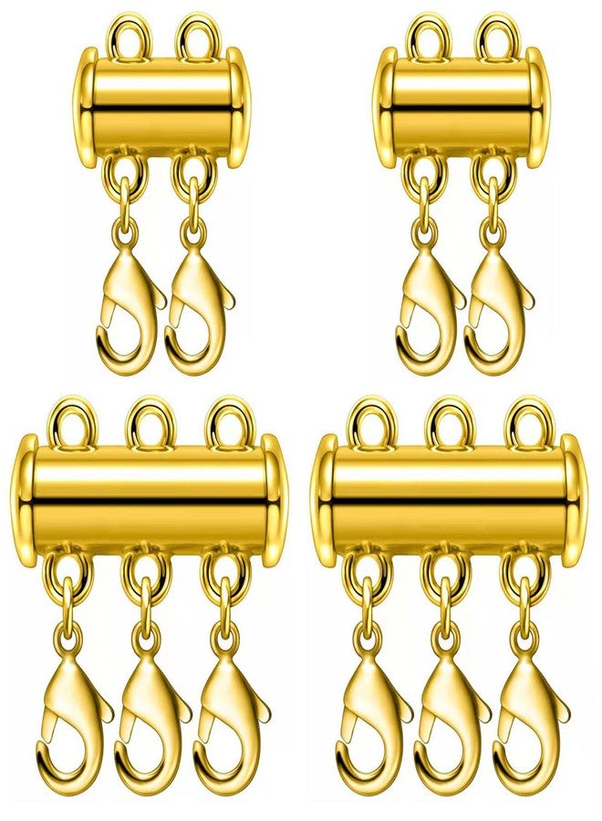 OHINGLT Necklace Layering Clasps Magnetic Slide Lock Clasp Necklace Connector Multi Strands Slide Tube Clasps - Image 1